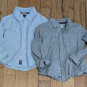 EUC 2 Button Up Boys Striped Shirts *E13